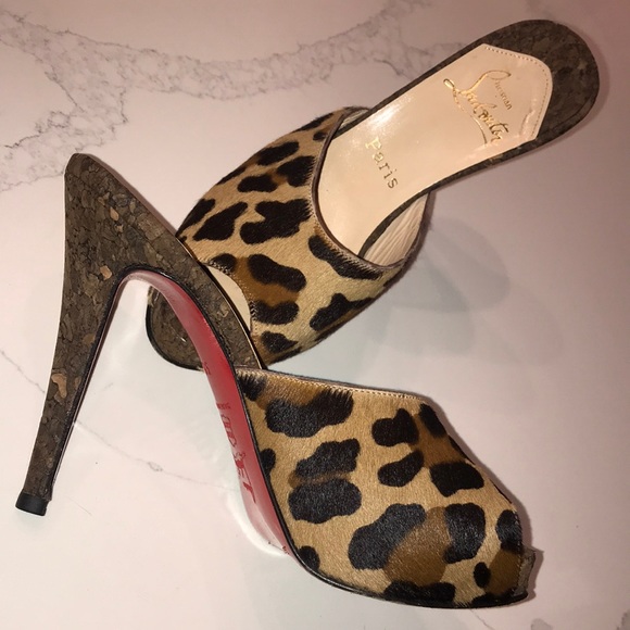 Christian Louboutin leopard fur stiletto heels 38 - Picture 4 of 15